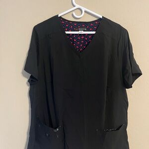 Koi Black Short Sleeve Women's scrub Top